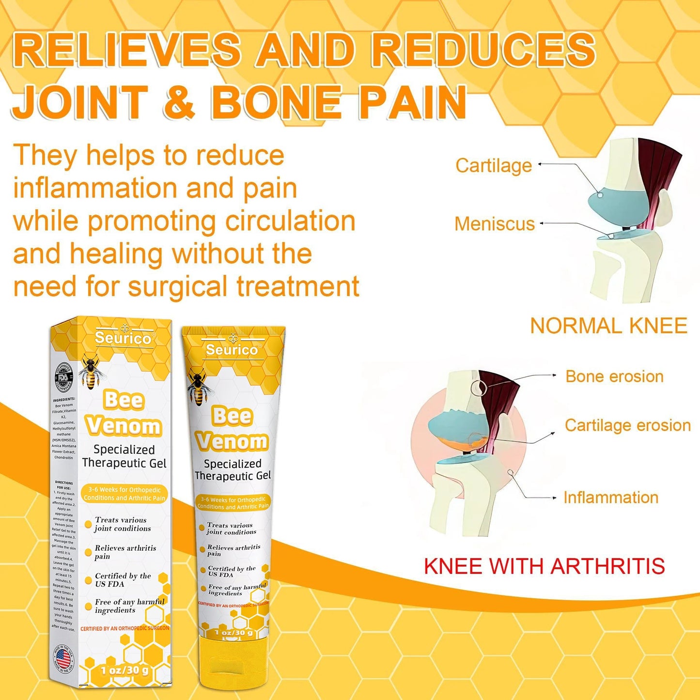 Seurico™ Bee Venom Joint Therapy Pain Relief Gel