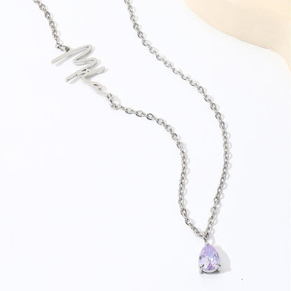 Abby Chrystal Letter Name Necklace