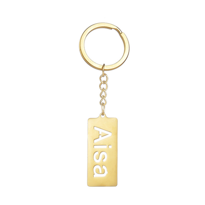 Long Strip Hollow Minimalist Letter Keychain