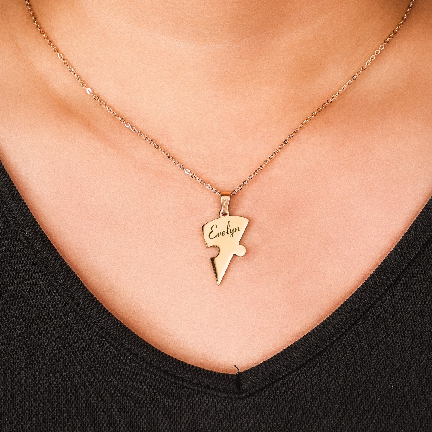 Natalie Personalized Heart Clavicle Necklace
