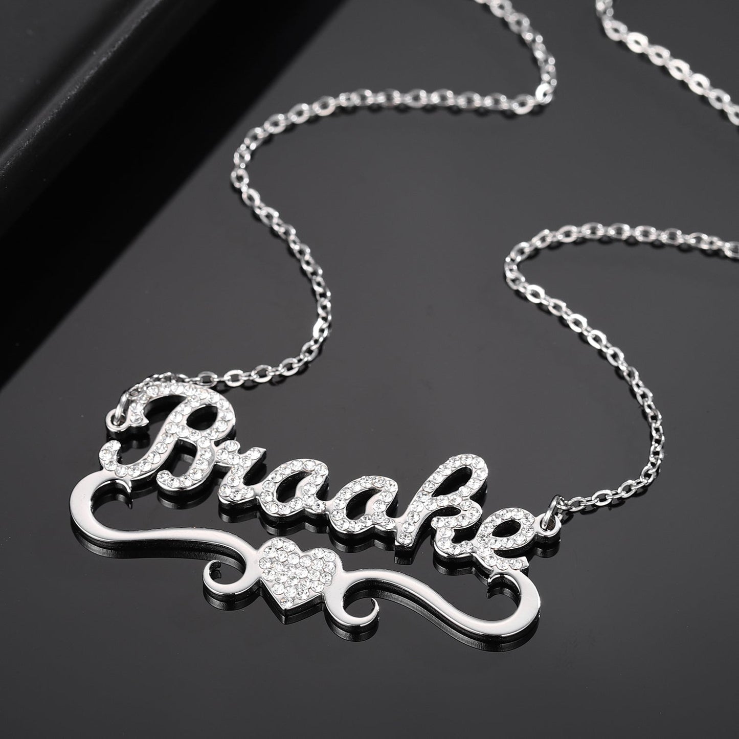 Elsa Iced Heart Name Necklace