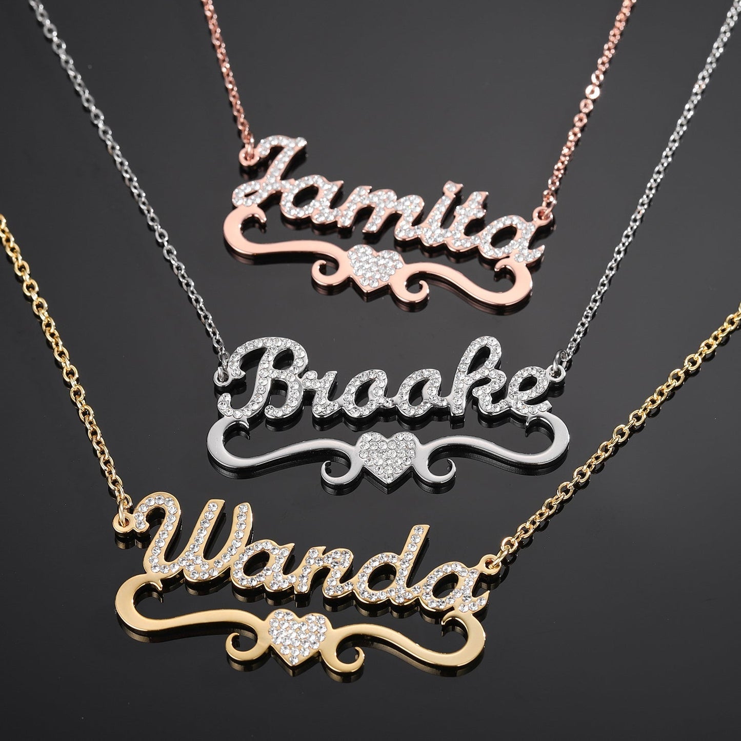 Elsa Iced Heart Name Necklace
