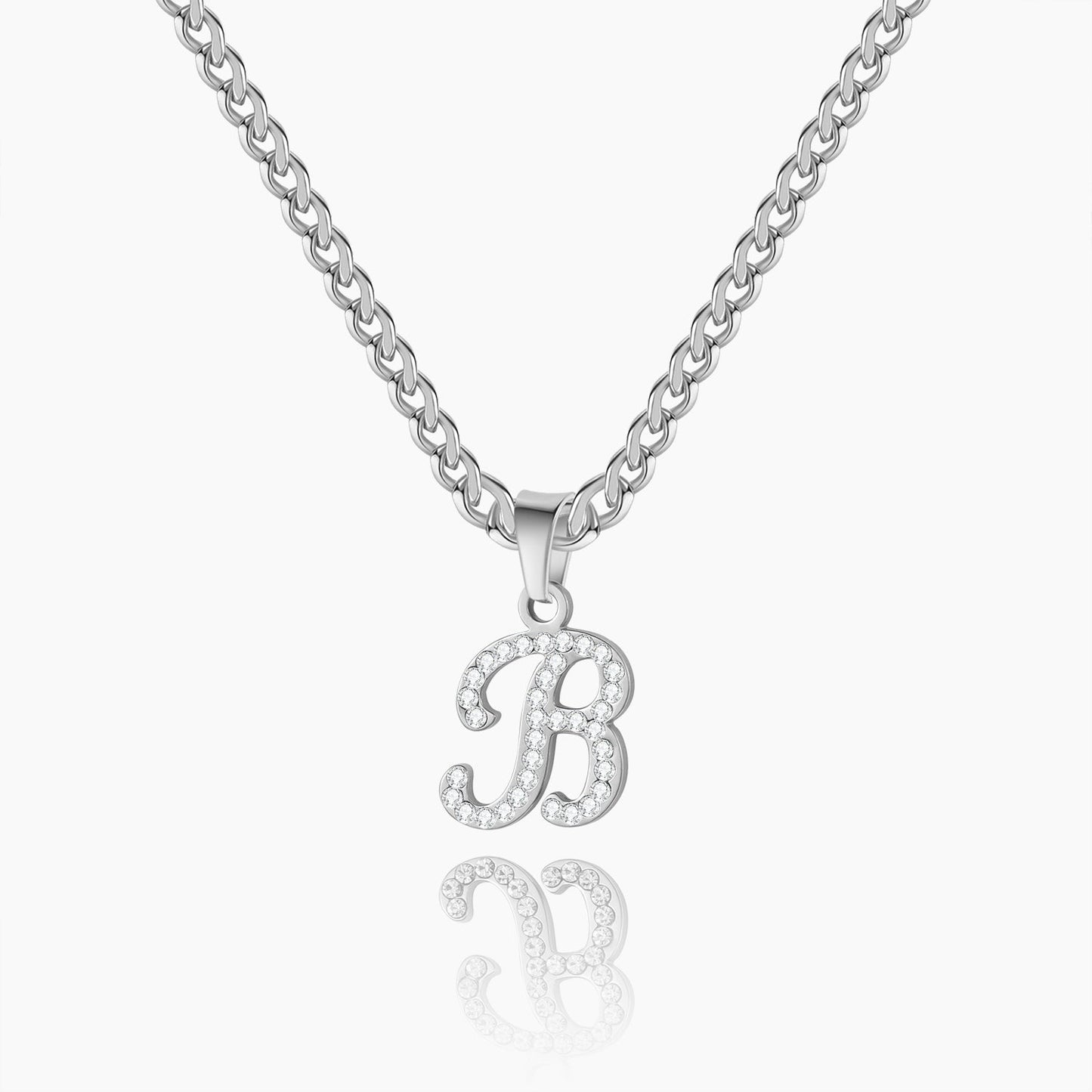 Inaya Script Iced Letter Necklace