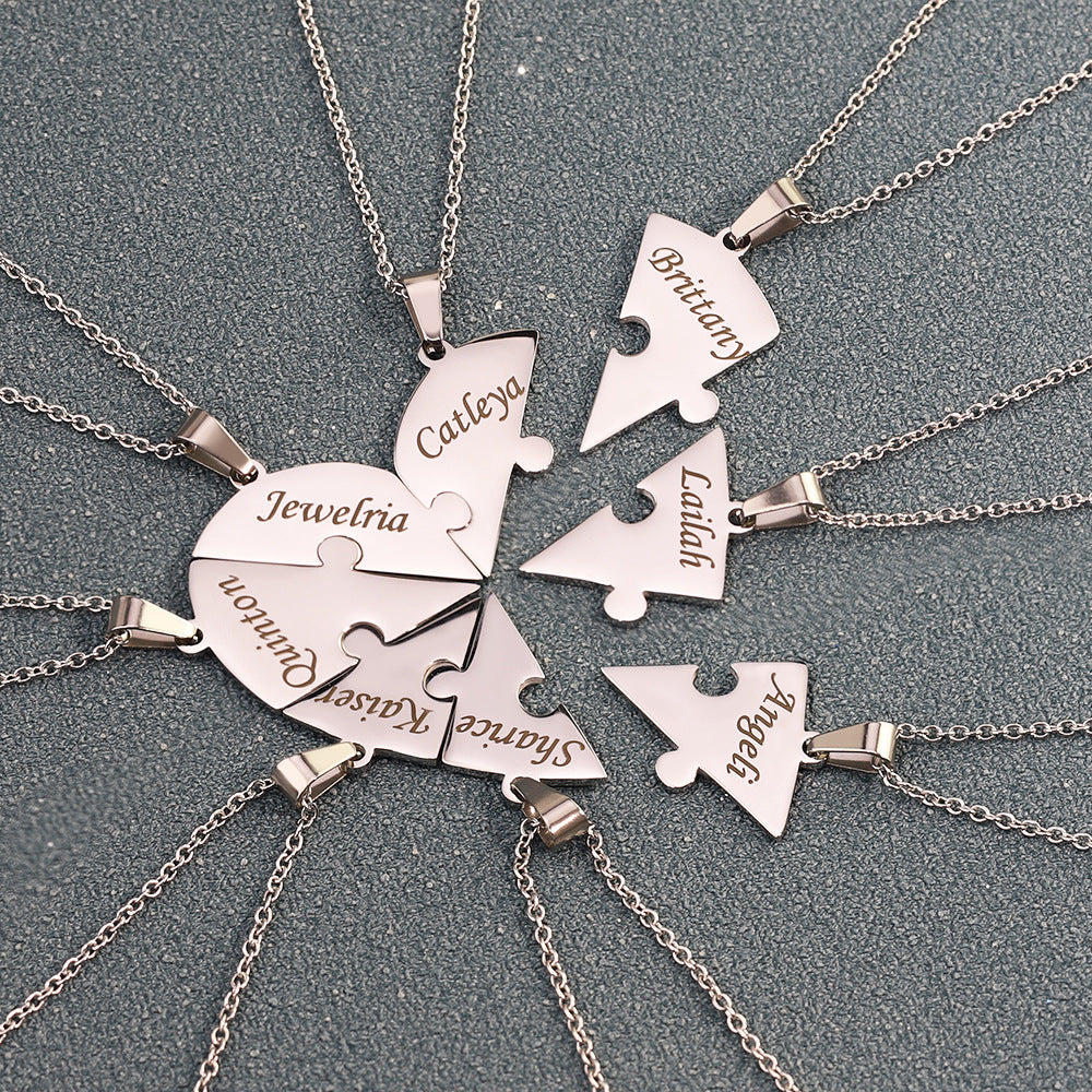 Natalie Personalized Heart Clavicle Necklace