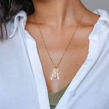 Seraphina Personalized Vertical Pendant Necklace