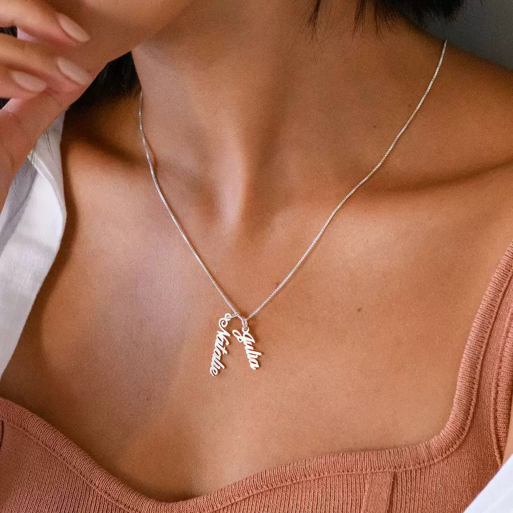 Seraphina Personalized Vertical Pendant Necklace