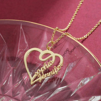 Grace Double Heart Pendant Necklace
