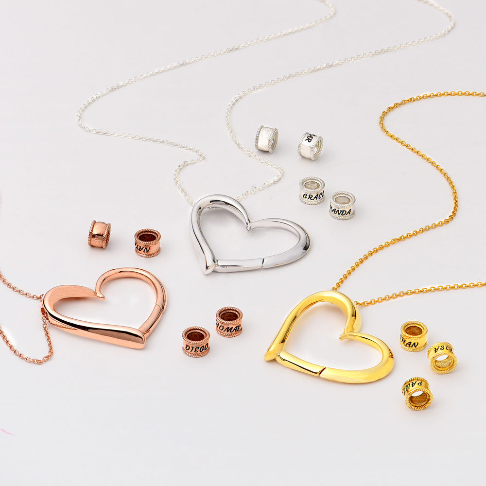Sophie Charming Heart Engraved Beads Necklace