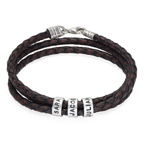 Paisley Braided Leather Beads Bracelet