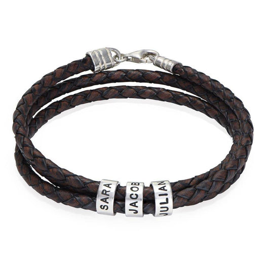 Paisley Braided Leather Beads Bracelet