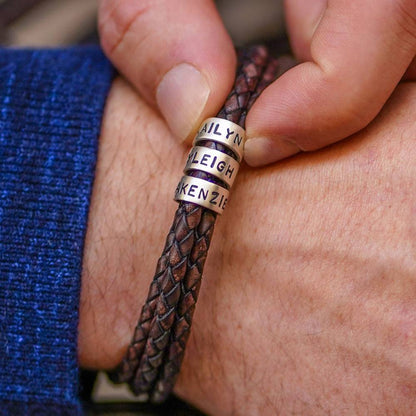 Paisley Braided Leather Beads Bracelet