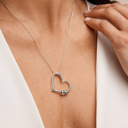 Sophie Charming Heart Engraved Beads Necklace